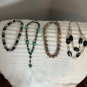 Elegant Multi-Color Beaded Necklace Set (qty 4)